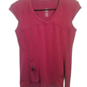 REI Shirt Womens XS Sleeveless Swoop Neck Pullover Burgundy Stretch Lightweight